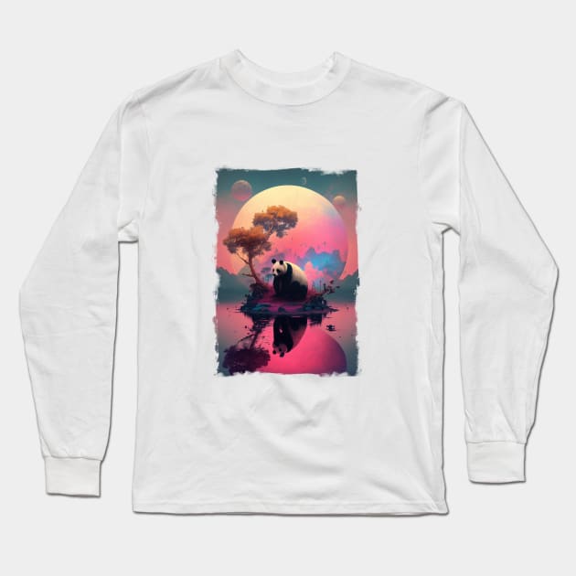 Lonely Panda Long Sleeve T-Shirt by DavidLoblaw